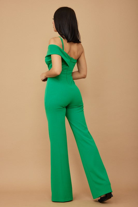 One shoulder fashion jumpsuit