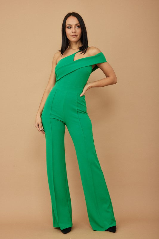 One shoulder fashion jumpsuit