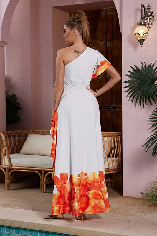 One Shoulder Maxi Dress